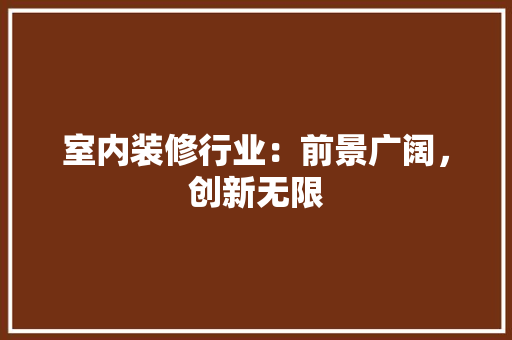 室内装修行业：前景广阔，创新无限 现代风格装饰