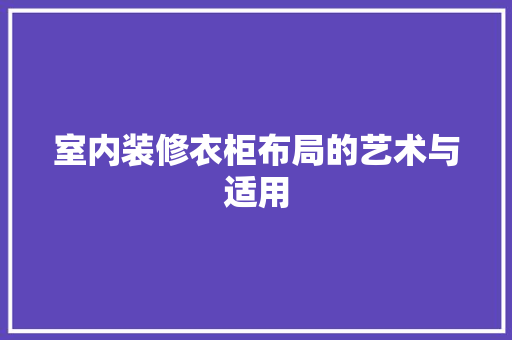 室内装修衣柜布局的艺术与适用 现代风格装饰