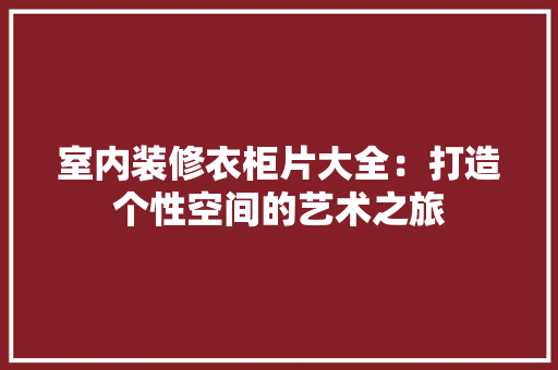 室内装修衣柜片大全：打造个性空间的艺术之旅 现代风格装饰