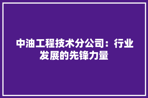 中油工程技术分公司：行业发展的先锋力量 家居装修