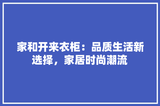 家和开来衣柜：品质生活新选择，家居时尚潮流 现代风格装饰