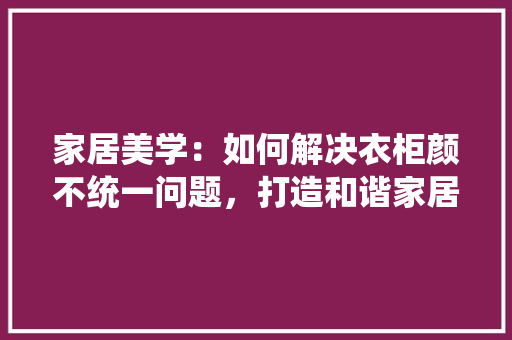 家居美学：如何解决衣柜颜不统一问题，打造和谐家居空间 现代风格装饰