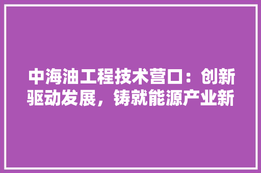 中海油工程技术营口：创新驱动发展，铸就能源产业新高峰 家居装修