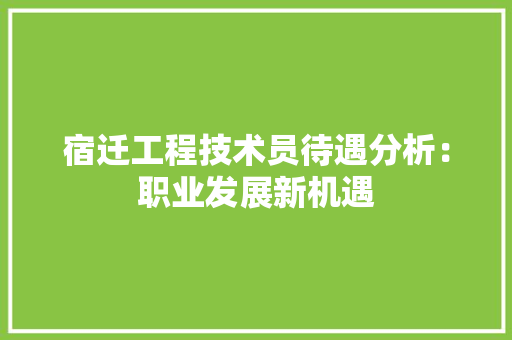 宿迁工程技术员待遇分析：职业发展新机遇 现代风格装饰
