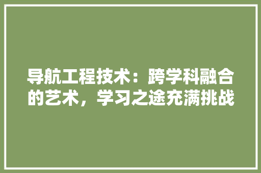 导航工程技术：跨学科融合的艺术，学习之途充满挑战与机遇 现代风格装饰