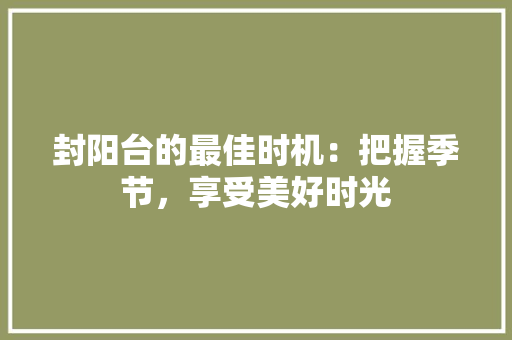 封阳台的最佳时机：把握季节，享受美好时光 现代风格装饰