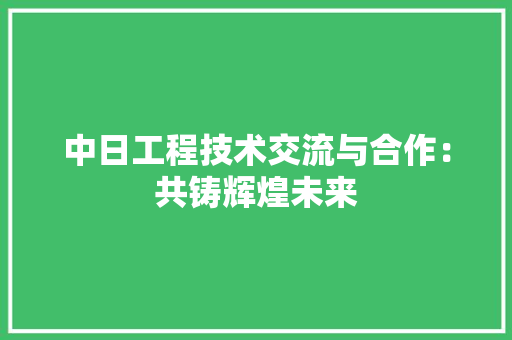 中日工程技术交流与合作：共铸辉煌未来 家居装修