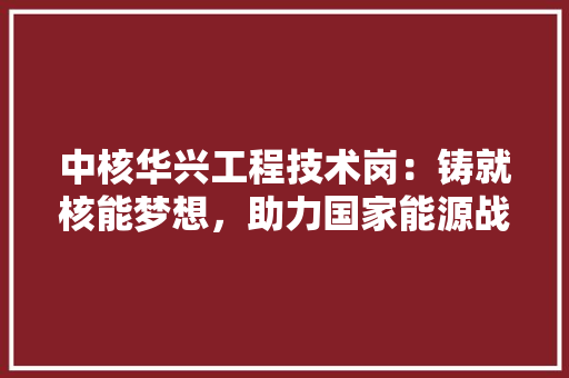 中核华兴工程技术岗：铸就核能梦想，助力国家能源战略 家居装修
