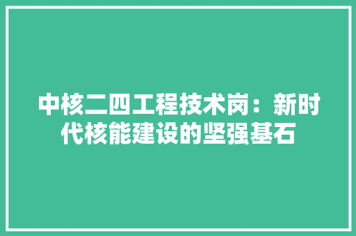 中核二四工程技术岗：新时代核能建设的坚强基石 家居装修