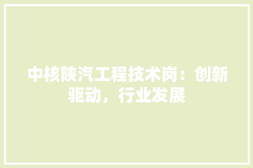中核陕汽工程技术岗：创新驱动，行业发展 家居装修
