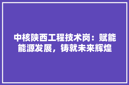 中核陕西工程技术岗：赋能能源发展，铸就未来辉煌 家居装修