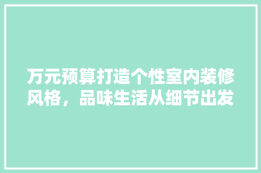 万元预算打造个性室内装修风格，品味生活从细节出发 室内设计