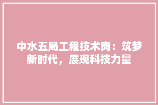 中水五局工程技术岗：筑梦新时代，展现科技力量 家居装修