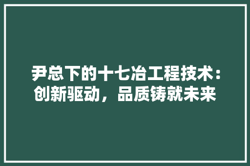 尹总下的十七冶工程技术：创新驱动，品质铸就未来 现代风格装饰