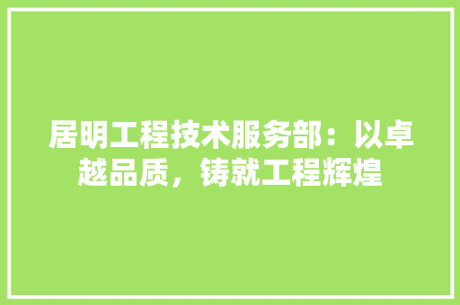 居明工程技术服务部：以卓越品质，铸就工程辉煌 现代风格装饰