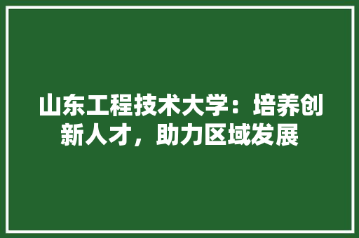 山东工程技术大学：培养创新人才，助力区域发展 现代风格装饰