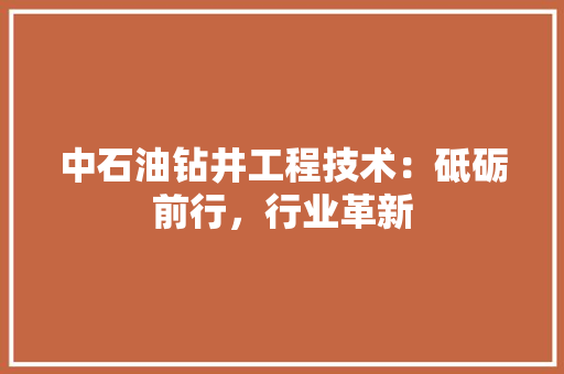 中石油钻井工程技术：砥砺前行，行业革新 家居装修