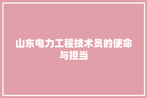山东电力工程技术员的使命与担当 现代风格装饰