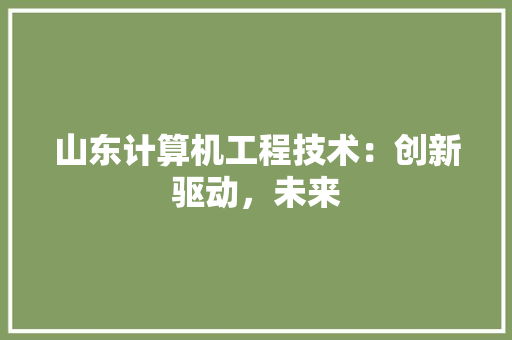 山东计算机工程技术：创新驱动，未来 现代风格装饰