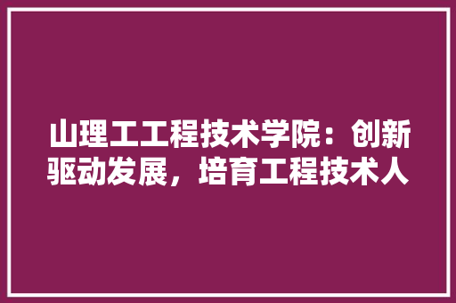 山理工工程技术学院：创新驱动发展，培育工程技术人才的新高地 现代风格装饰