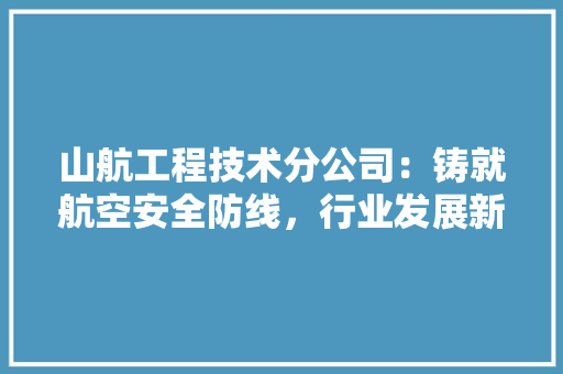 山航工程技术分公司：铸就航空安全防线，行业发展新篇章 现代风格装饰