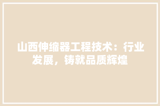 山西伸缩器工程技术：行业发展，铸就品质辉煌 现代风格装饰