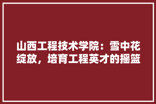 山西工程技术学院：雪中花绽放，培育工程英才的摇篮 现代风格装饰