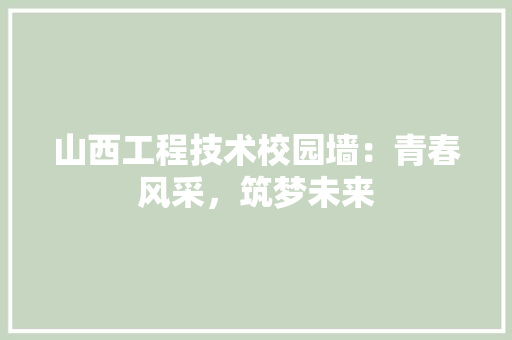 山西工程技术校园墙：青春风采，筑梦未来 现代风格装饰