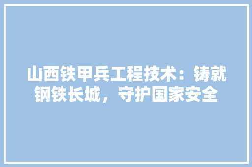 山西铁甲兵工程技术：铸就钢铁长城，守护国家安全 现代风格装饰