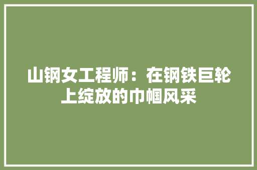 山钢女工程师：在钢铁巨轮上绽放的巾帼风采 现代风格装饰