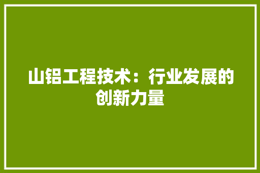 山铝工程技术：行业发展的创新力量 现代风格装饰
