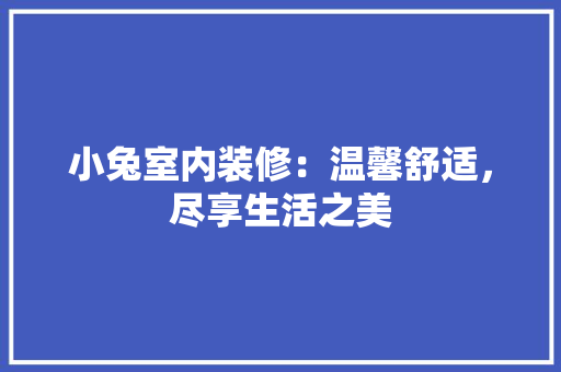 小兔室内装修：温馨舒适，尽享生活之美 现代风格装饰