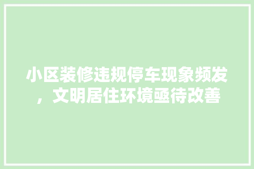小区装修违规停车现象频发，文明居住环境亟待改善 现代风格装饰