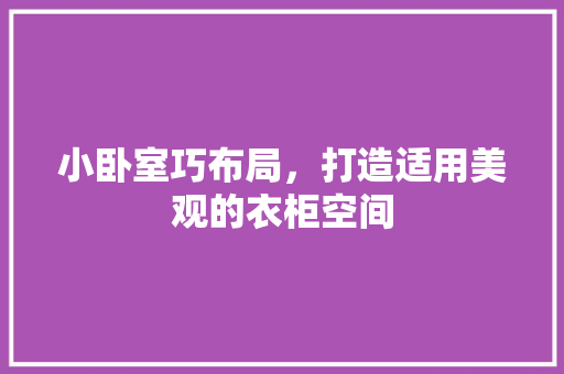 小卧室巧布局，打造适用美观的衣柜空间 现代风格装饰
