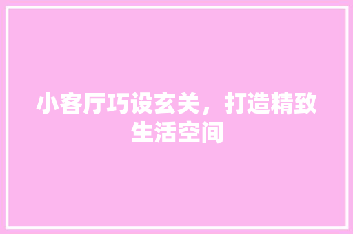 小客厅巧设玄关，打造精致生活空间 现代风格装饰