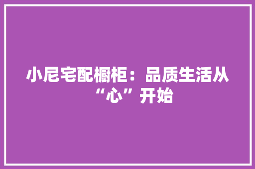 小尼宅配橱柜：品质生活从“心”开始 现代风格装饰