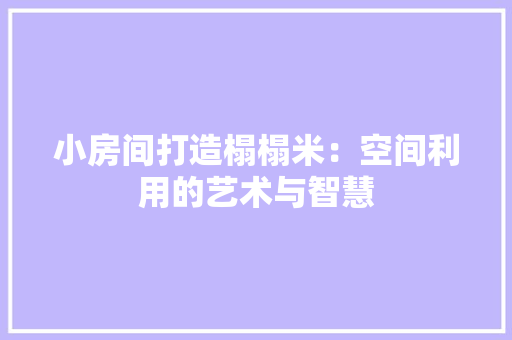 小房间打造榻榻米：空间利用的艺术与智慧 现代风格装饰