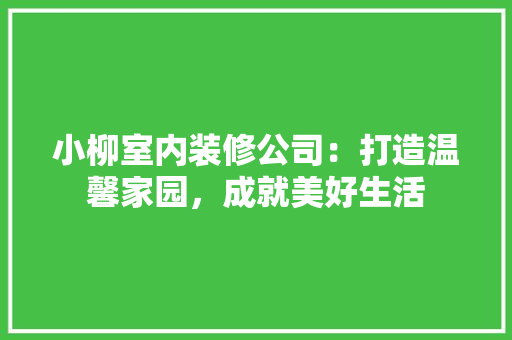 小柳室内装修公司：打造温馨家园，成就美好生活 现代风格装饰