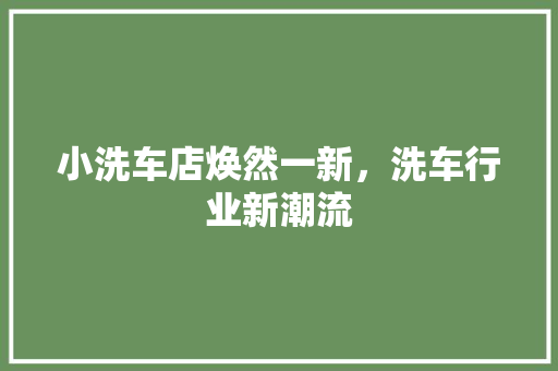 小洗车店焕然一新，洗车行业新潮流 现代风格装饰
