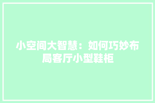 小空间大智慧：如何巧妙布局客厅小型鞋柜 现代风格装饰