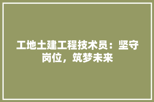工地土建工程技术员：坚守岗位，筑梦未来 现代风格装饰
