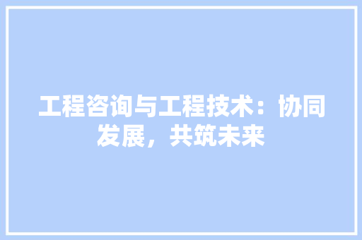 工程咨询与工程技术：协同发展，共筑未来 现代风格装饰