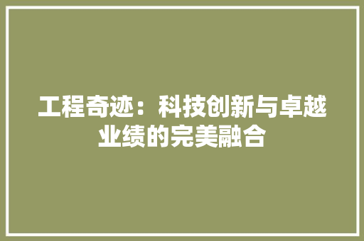 工程奇迹：科技创新与卓越业绩的完美融合 现代风格装饰