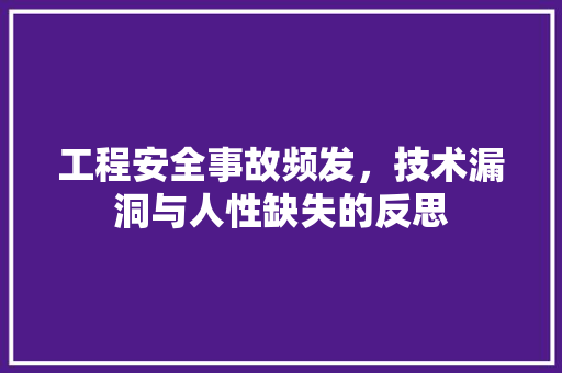 工程安全事故频发，技术漏洞与人性缺失的反思 现代风格装饰