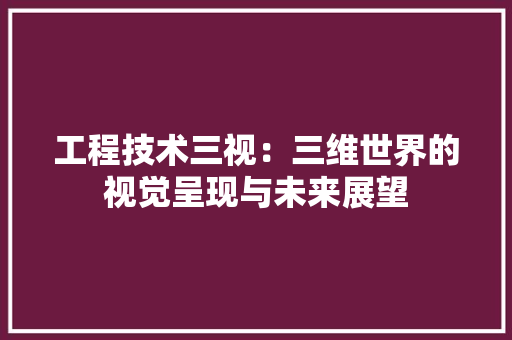 工程技术三视：三维世界的视觉呈现与未来展望