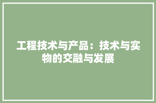 工程技术与产品：技术与实物的交融与发展 现代风格装饰