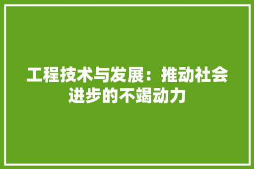 工程技术与发展：推动社会进步的不竭动力 现代风格装饰
