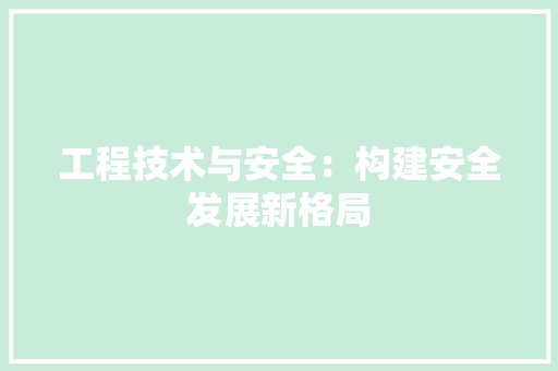 工程技术与安全：构建安全发展新格局 现代风格装饰