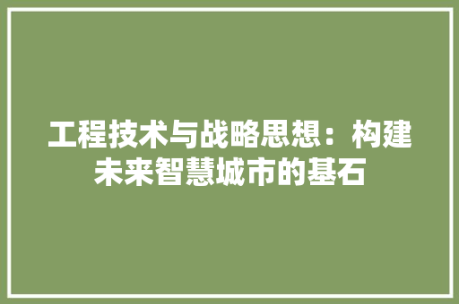 工程技术与战略思想：构建未来智慧城市的基石 现代风格装饰