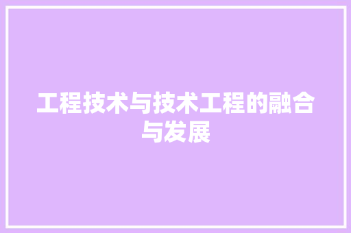 工程技术与技术工程的融合与发展 现代风格装饰
